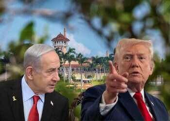 President Donald Trump and Prime Minister Benjamin Netanyahu against the backdrop of Mar-a-Lago Netanyahu's Gaza dilemma heads to Mar-a-Lago