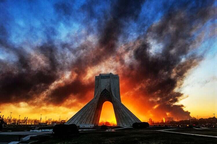 Strikes across Tehran. Photo: AP