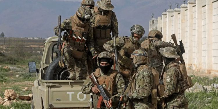 Syrian army forces near the Syrian-Lebanese border Hezbollah rearming through deals with Damascus