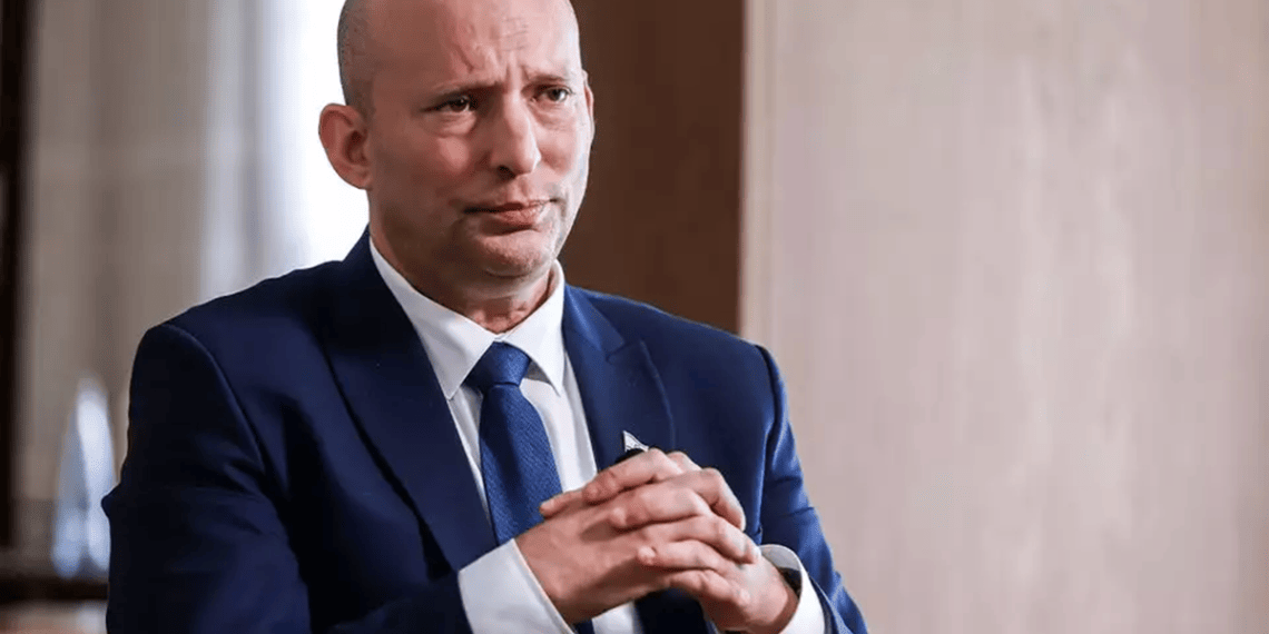 Former Israeli Prime Minister Naftali Bennet during an interview for Israel Hayom 'The real right is me': Bennett sets his coalition terms, challenges Eisenkot to act