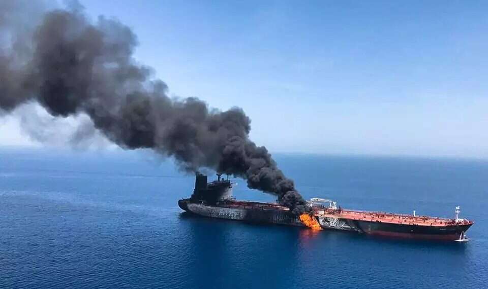 Tanker following an attack. Photo: AP CIA report reveals how long Iran would survive under US blockade