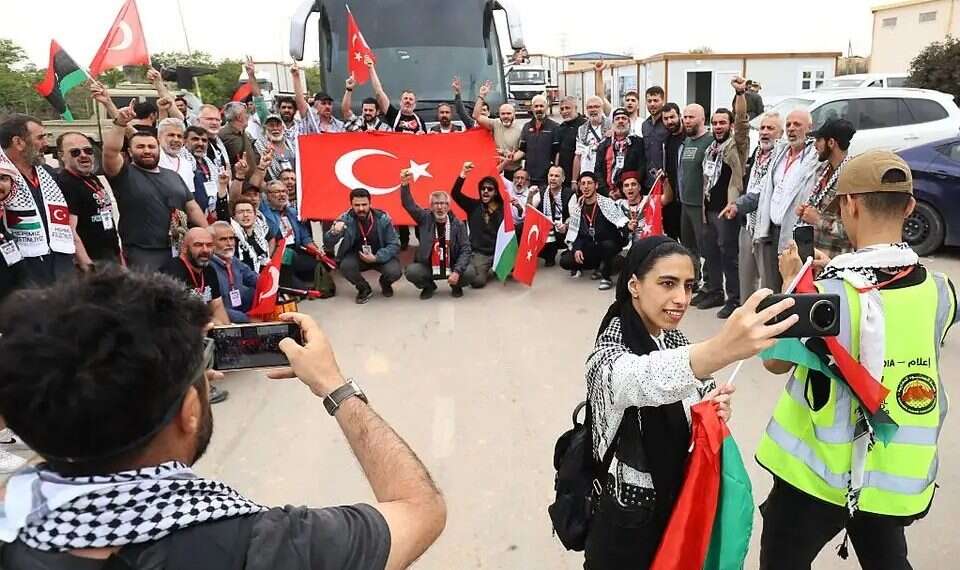 Sumud Convoy activists in Libya. Photo AFP 200 Gaza flotilla activists stranded in Libya