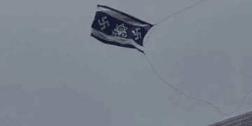 Swastika flag with Star of David raised over NYU campus