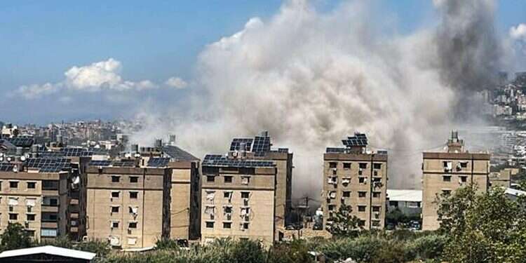Scene of the strike in Beirut. Photo: Arab media outlets IDF strikes Beirut for first time since 'ceasefire' took effect