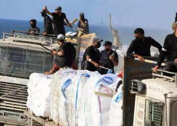 Hamas terrorists seize control of an aid truck in Gaza. Photo: Reuters Weapons on drones, glycerin in aid trucks: Hamas prepares for war