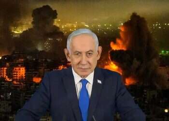 Netanyahu against the backdrop of a burning Iran