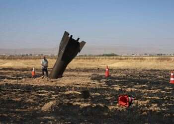 Fragment from an Iranian launch in the Jericho area, June 8. Photo: AFP Iran has drawn Israel into a war of attrition