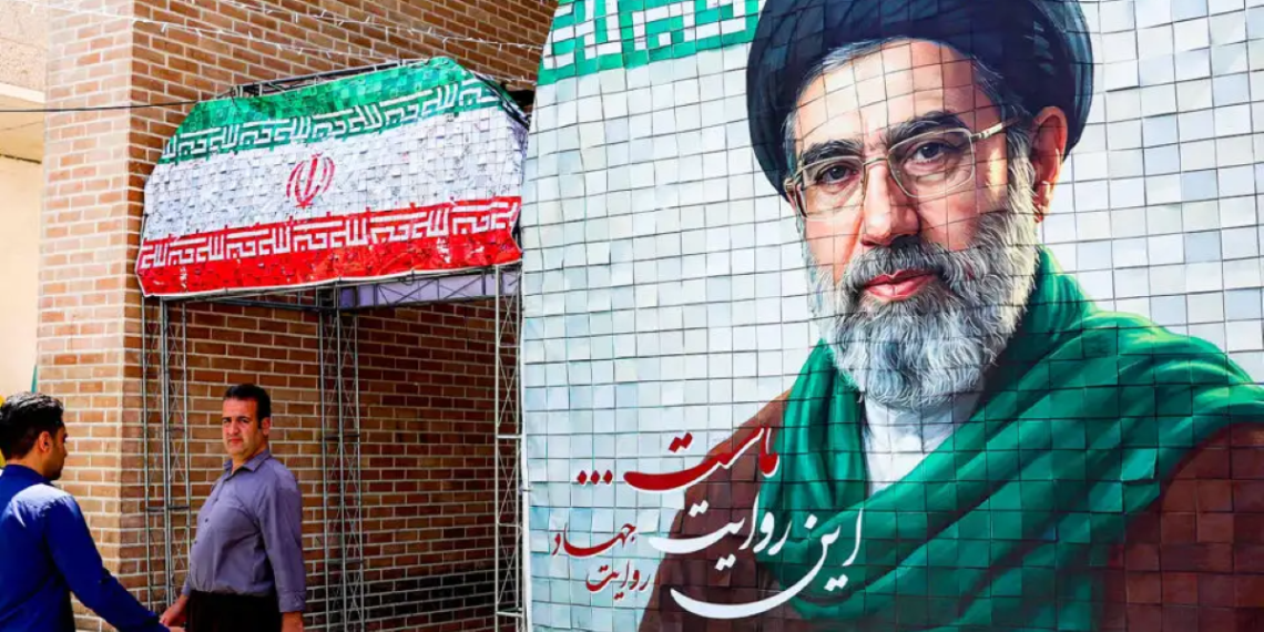 Graffiti portrait of Iran's Supreme Leader, Mojtaba Khamenei, in Iran Report: Khamenei out of contact with military during Israel-Iran exchange