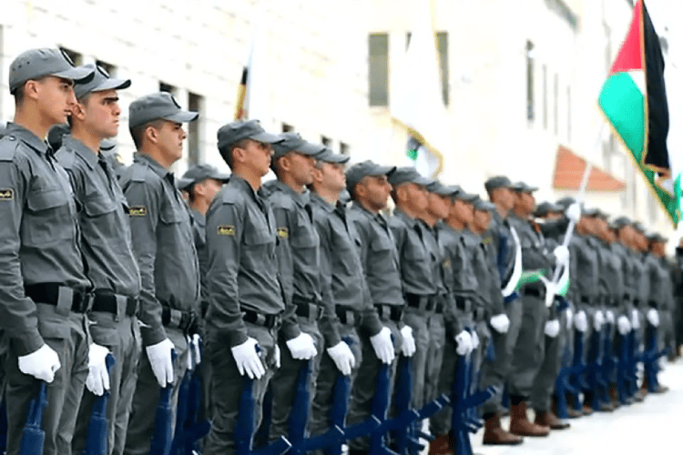Recruits in a Palestinian Authority security forces course