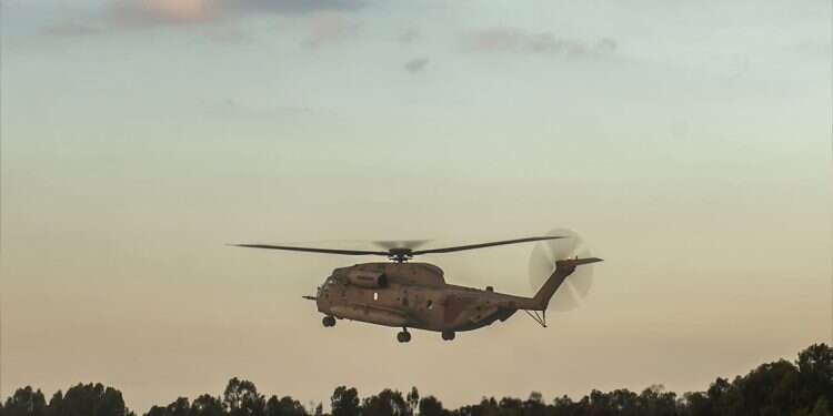 An IDF helicopter. Photo: IDF Spokesperson's Unit US building military base on Gaza border with no clear purpose