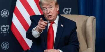 Donald Trump speaks to reporters at the G7 summit in Évian-les-Bains, France. Photo: Reuters Trump: Israel has killed too many in Lebanon, let Syria handle Hezbollah