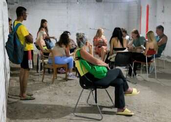 People sit in a shelter during Operation Rising Lion, Israel, June 25, 2025 On hold until it's over