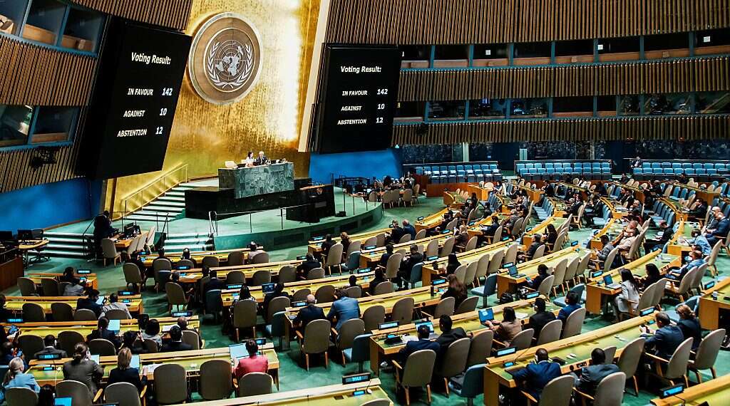 Members of the United Nations General Assembly vote on the Question of Palestine and the Implementation of the Two-State Solution, at the UN headquarters in New York City, US, September 12, 2025 How the UN turned a sexual violence blacklist into a political weapon against Israel