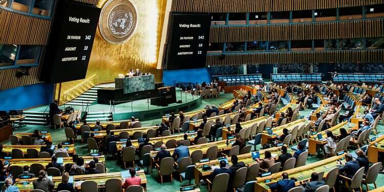 Members of the United Nations General Assembly vote on the Question of Palestine and the Implementation of the Two-State Solution, at the UN headquarters in New York City, US, September 12, 2025 How the UN turned a sexual violence blacklist into a political weapon against Israel