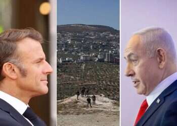 Netanyahu, Macron and Judea and Samaria. Photo: EPA, Chaim Goldberg/Flash90, Naama Stern France pushes new Europe-wide sanctions on Israelis over Judea and Samaria violence
