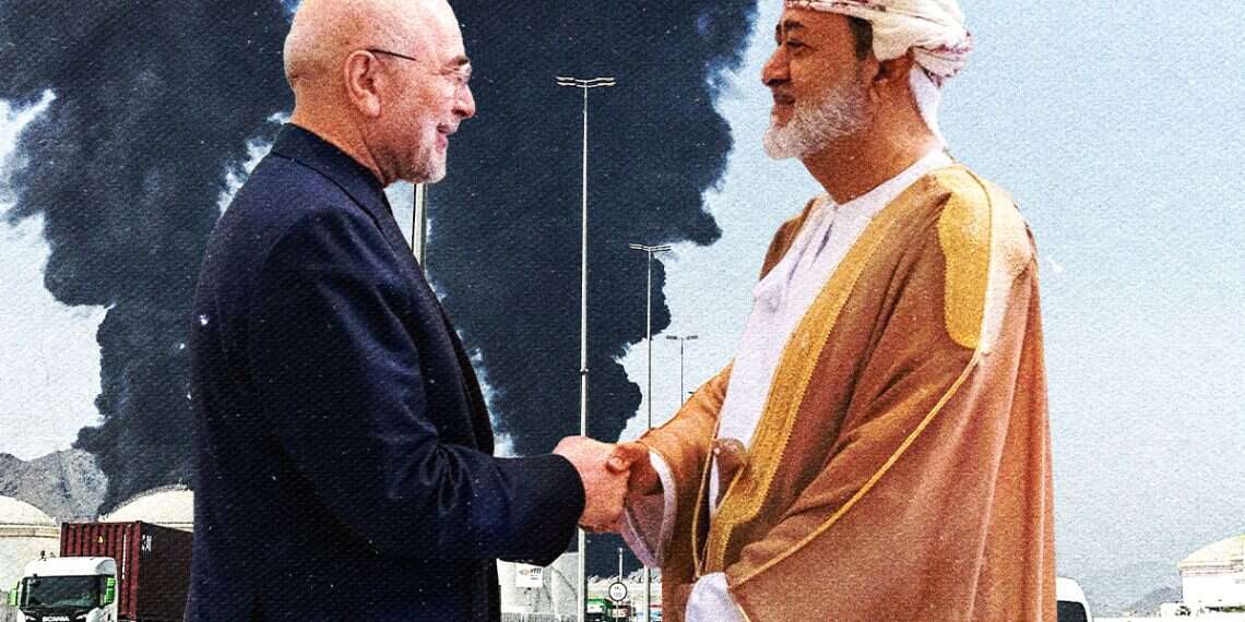 Oman's Sultan Haitham bin Tarik (R) receiving Iranian Parliament Speaker and chief negotiator Mohammad Bagher Ghalibaf in Muscat on June 23, 2026. Photo: AFP, Reuters Gulf states split over how to end war with Iran