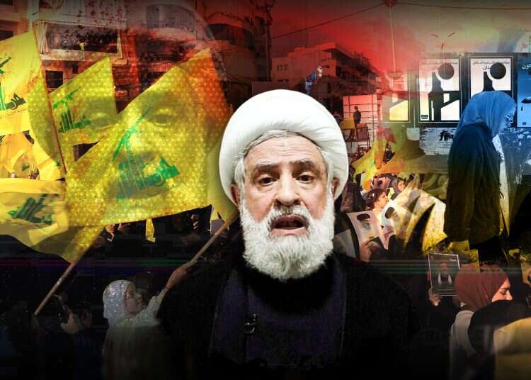 Hezbollah Secretary-General Naim Qassem, with supporters and Lebanese residents in the background | Photo: Reuters, EPA Hezbollah now has reason to worry