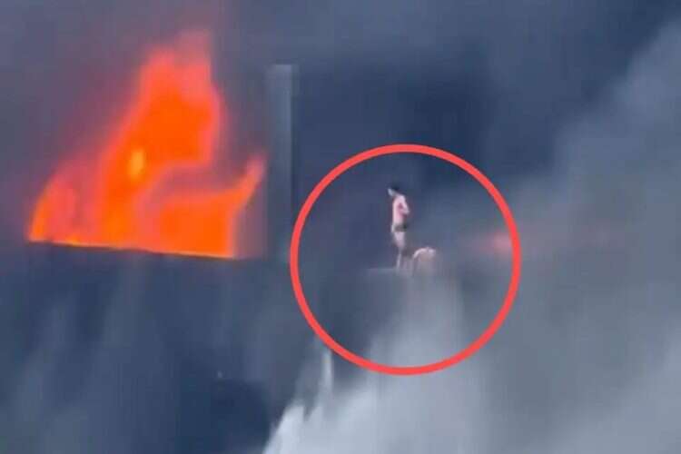 Footage from the fire in China