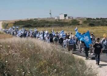Members of the Nachala movement prepare for a march toward Gaza several months ago Thousands plan to march toward Gaza as IDF declares border area closed military zone