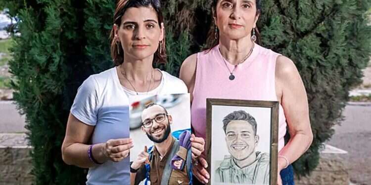 From right: Orly, mother of the late Lior, and Tehila, mother of the late Omer. Photo: Yehoshua Yosef Families return to the final photo of their loved ones