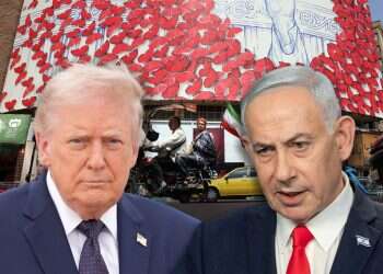 US President Donald Trump and Prime Minister Benjamin Netanyahu against the backdrop of Iran. Photo: AP, AFP, EPA Israel on 'high alert' ahead of possible Iran campaign