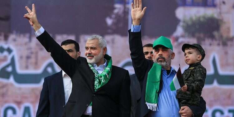 Yahya Sinwar (right), Ismail Haniyeh (left). Photo: AFP Captured Gaza documents reveal Sinwar's grand plan