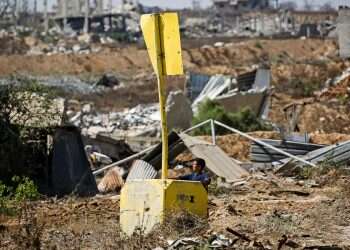 The Yellow Line in the Gaza Strip. Photo: AFP IDF report details daily Hamas violations of Trump's Gaza Plan