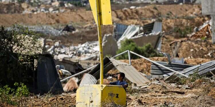 The Yellow Line in the Gaza Strip. Photo: AFP IDF report details daily Hamas violations of Trump's Gaza Plan