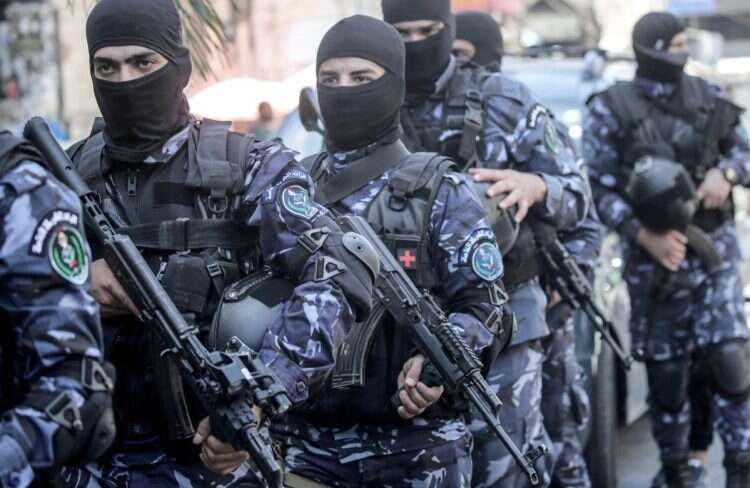 Palestinian Police celebrates the 31st anniversary of its founding in the Palestinian Authority territories during a military parade
