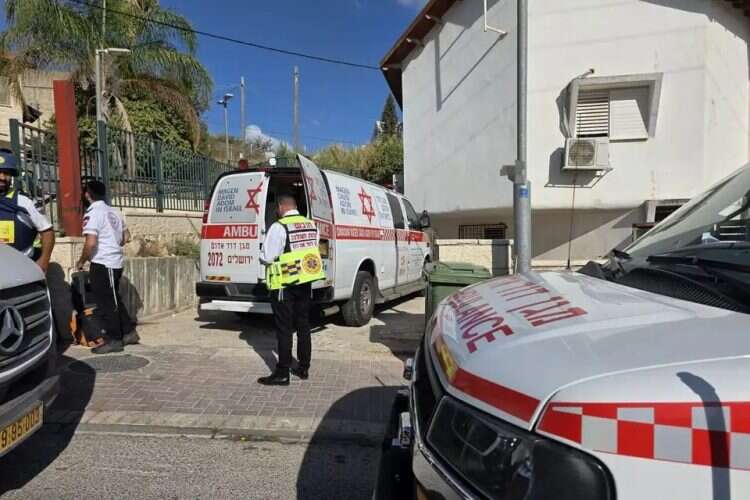 Magen David Adom emergency personnel at the scene. Photo: MDA