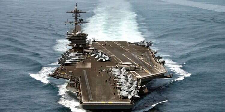 USS Theodore Roosevelt aircraft carrier. Photo: Reuters US aircraft carrier Theodore Roosevelt heads to Middle East as tensions with Iran escalate