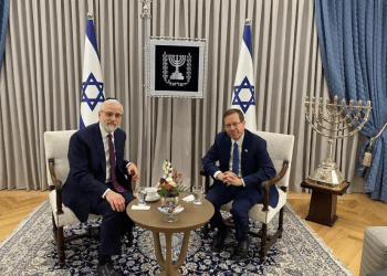 Israeli President Isaac Herzog (R) and Rabbi Moshe Hauer, former leader of the OU organization Orthodox Union rebuilds leadership after death of Rabbi Moshe Hauer