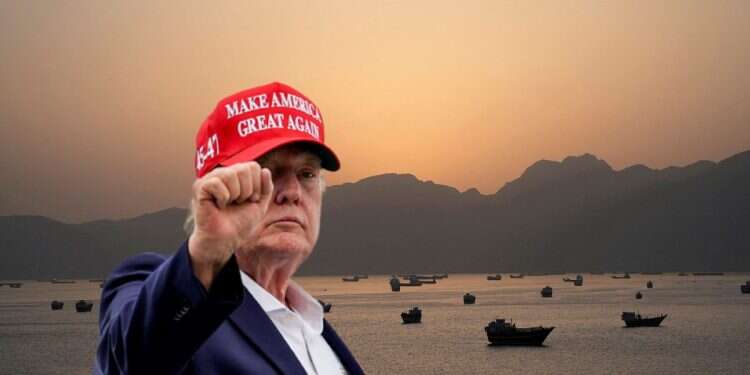 President Donald Trump against the backdrop of the Strait of Hormuz Iran's nightmare: Hormuz slipping through fingers
