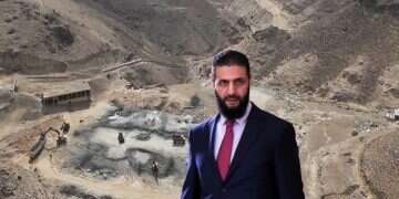Syrian Presidnet Ahmed al-Sharaa against the backdrop of the supposed Deir ez-Zor al-Kibar reactor remains First footage emerges from destroyed Syrian nuclear reactor, 19 years after Israeli strike