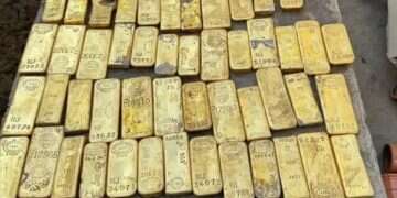 The gold bars found beneath a homeless shelter in Belgium. Photo: Dendermonde Police $10 million in gold discovered beneath future homeless shelter