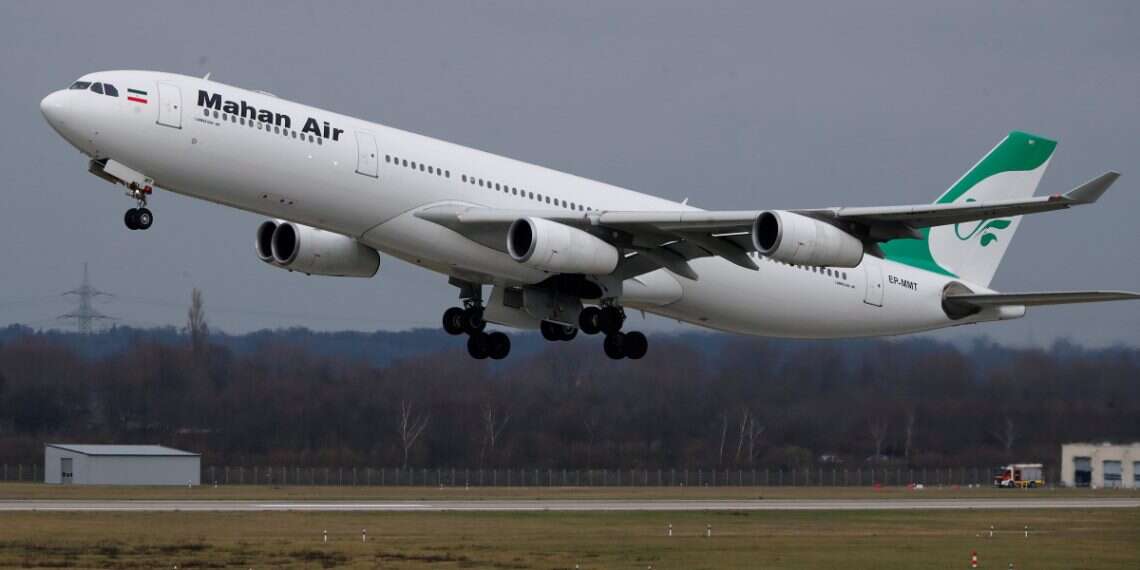An Airbus A340-300 of Iranian airline Mahan Air takes off from Duesseldorf airport DUS, Germany January 16, 2019 Massive flight cancellations hit Iran amid expanded American sanctions