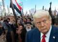 President Donald Trump left Camp David amid speculation of another Mideast escalation (background: The Houthi rebels) Trump rushes back to White House amid looming US military operation against Houthis