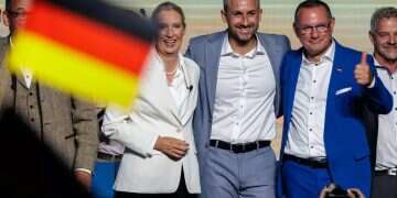 Big winner Ulrich Sigmund and the leaders of the AfD party on the national stage. 'We are losing Germany;' Jewish leaders sound the alarm over election results