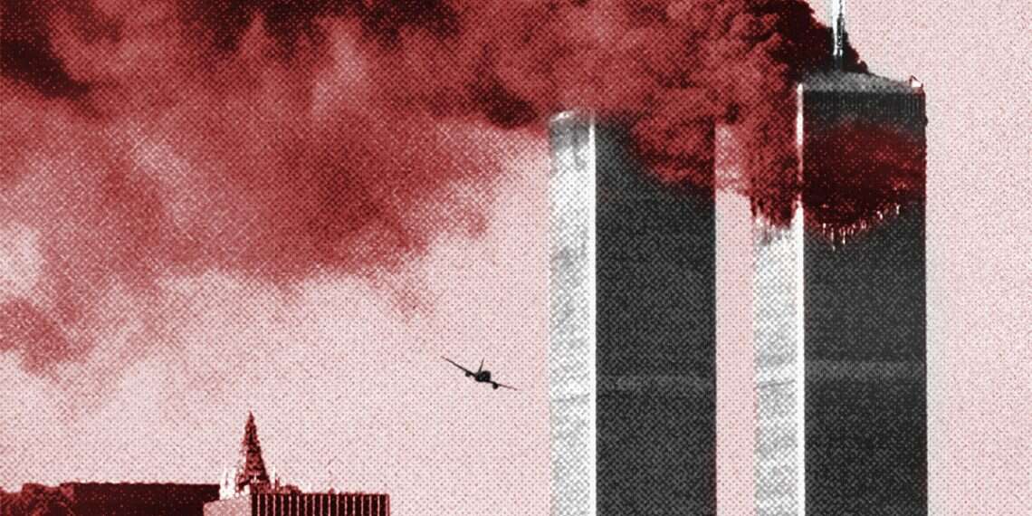 United Airlines Flight 175 is seen moments before slamming into the south tower of the World Trade Center in New York on September 11, 2001 25 years later, does America still remember 9/11?