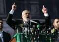 Dismissed Palestinian Prime Minister and Hamas leader, Ismail Haniyeh, speaks to his supporters during a rally December 14, 2008 in Gaza city, Gaza Strip. Hundreds of thousands attended the Hamas rally to mark of its 21th anniversary UK citizenship for Hamas leader's bodyguard backfires after arrest on terror plot