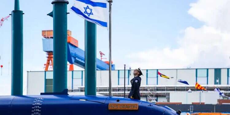 INS Drakon submarine. Photo IDF Spokesperson's Unit INS Drakon submarine arrives in Israel