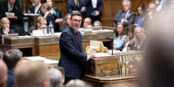 Britain's Prime Minister Andy Burnham speaks during Prime Minister's Questions at the House of Commons in London, Britain, September 9, 2026. Labour MP calls for military action against Israel