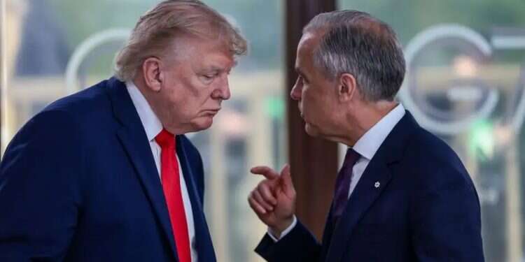 Trump and Canadian Prime Minister Carney. Photo: AP US hits Canada with new import bans as trade tensions surge