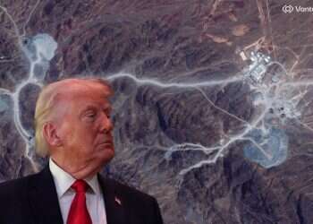 A satellite overview of the Pickaxe Mountain tunnel complex adjacent to the Natanz Nuclear Facility near Natanz, Isfahan province, central Iran, on June 30, 2026 (Front: President Donald Trump) US evaluates advanced bunker-busting capabilities as secret Iranian nuclear fortress expands