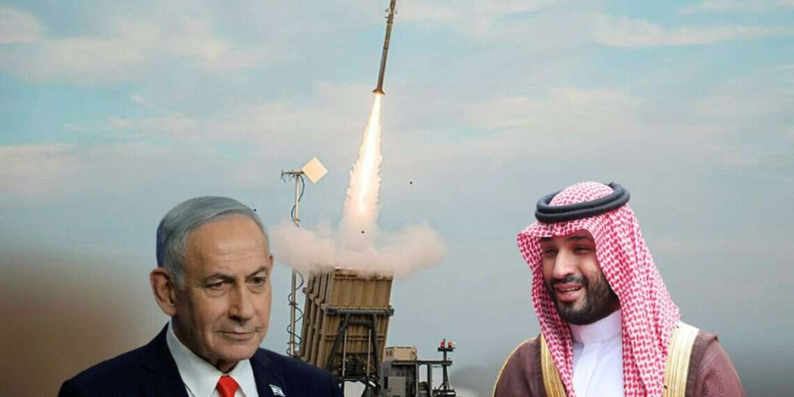 Israeli Prime Minister Benjamin Netanyahu and Saudi Crown Prince Mohammed bin Salman against the backdrop of the Iron Dome system Saudi Arabia's Israel appeal: New details emerge on dramatic contacts