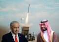 Israeli Prime Minister Benjamin Netanyahu and Saudi Crown Prince Mohammed bin Salman against the backdrop of the Iron Dome system Saudi Arabia's Israel appeal: New details emerge on dramatic contacts