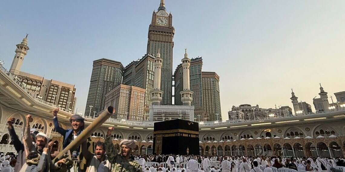 Pilgrims in Mecca in September 2026 (Forefront: Armed tribesmen shout slogans while riding a vehicle with a cannon during an anti-USA and anti-Israel gathering mobilizing more Houthi fighters, on the outskirts of Sana'a, Yemen) Riyadh pledges severe response to Houthi attacks as US reveals munition shortages