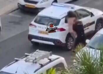 The footage showing the attack by the naked intruder in Shoshanat Ha'amalim Naked intruder sparks chaos, brawls with security guard in Sharon
