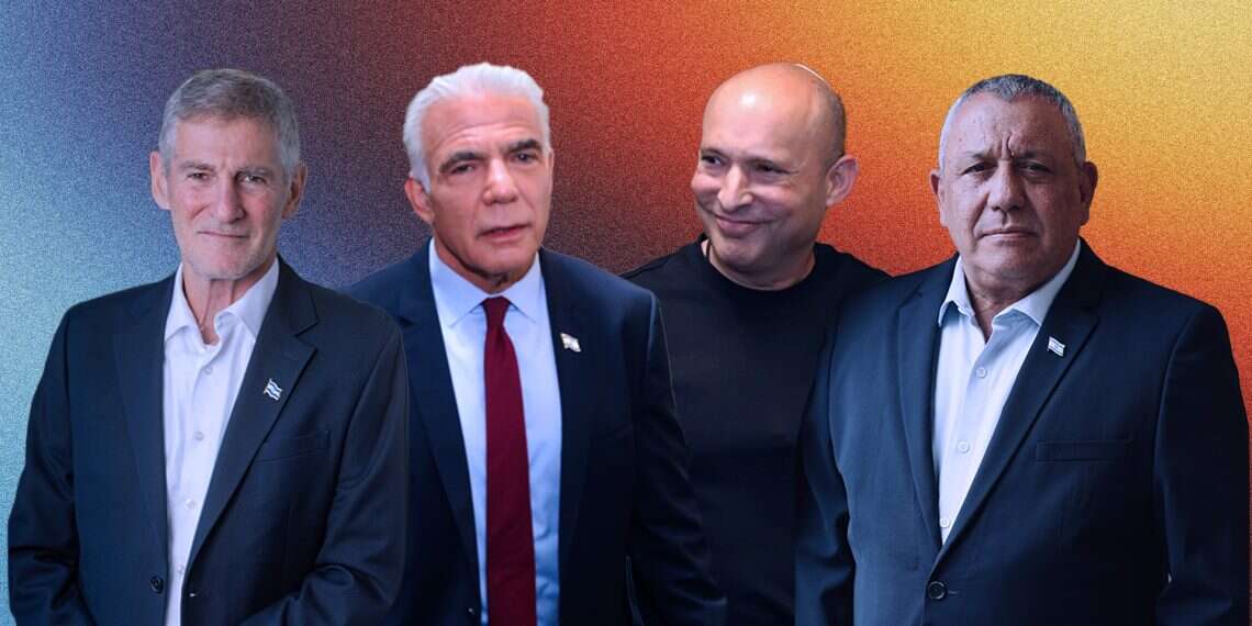 Eisenkot, Bennett, Lapid and Golan. Photo: Arik Sultan, Gideon Markowicz, Oren Cohen Opposition realizes this is the only way to win the election