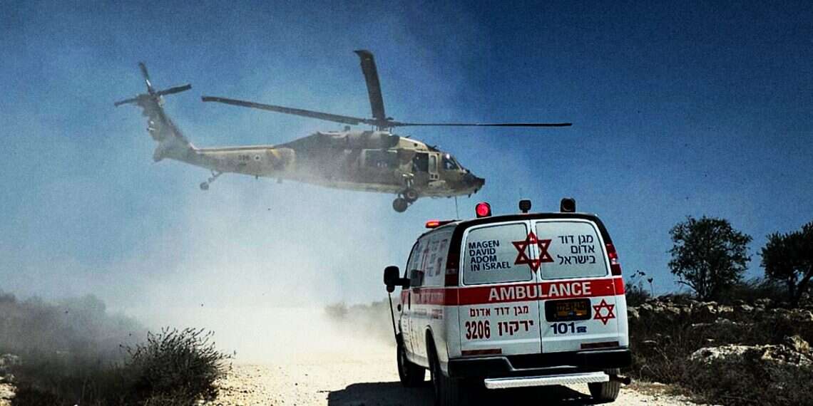 The scene of the terrorist attack in Samaria. Photo: Magen David Adom operational documentation Israeli seriously wounded in Samaria stabbing attack